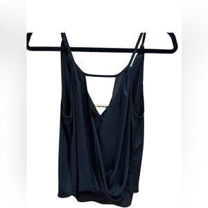 Single Black Draped Tank Top
